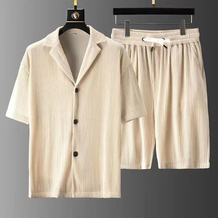 Almeria Collection | Corduroy Summer Set with Drawstring Shorts | Ultra-Soft Cotton for Comfort 0
