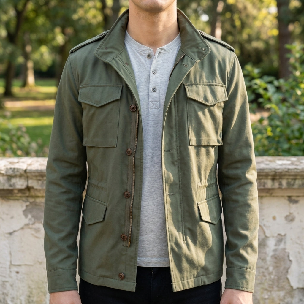 Calix Collection | Men's Jacket with Stylish Collar & Functional Pockets | Comfortable Cotton Blend for Everyday Wear 0