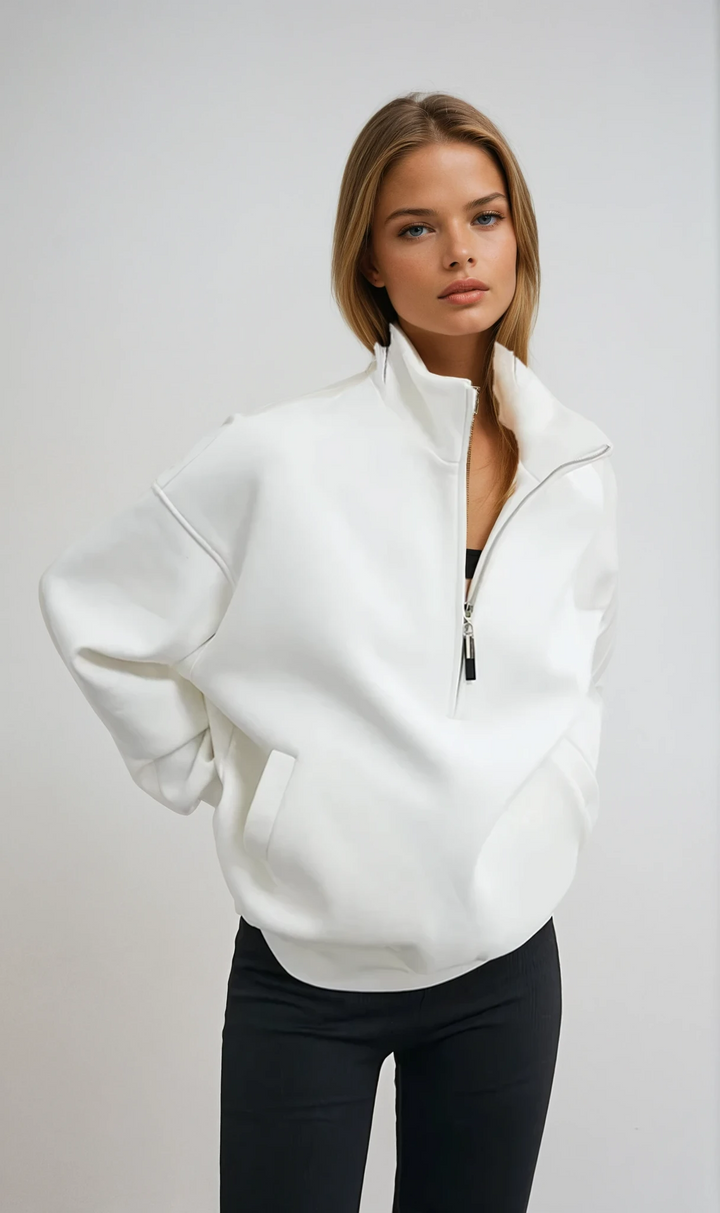 Casual Collection | Women's Half Zip Hoodie with Oversized Fit | Comfortable Pullover for Everyday Wear 1