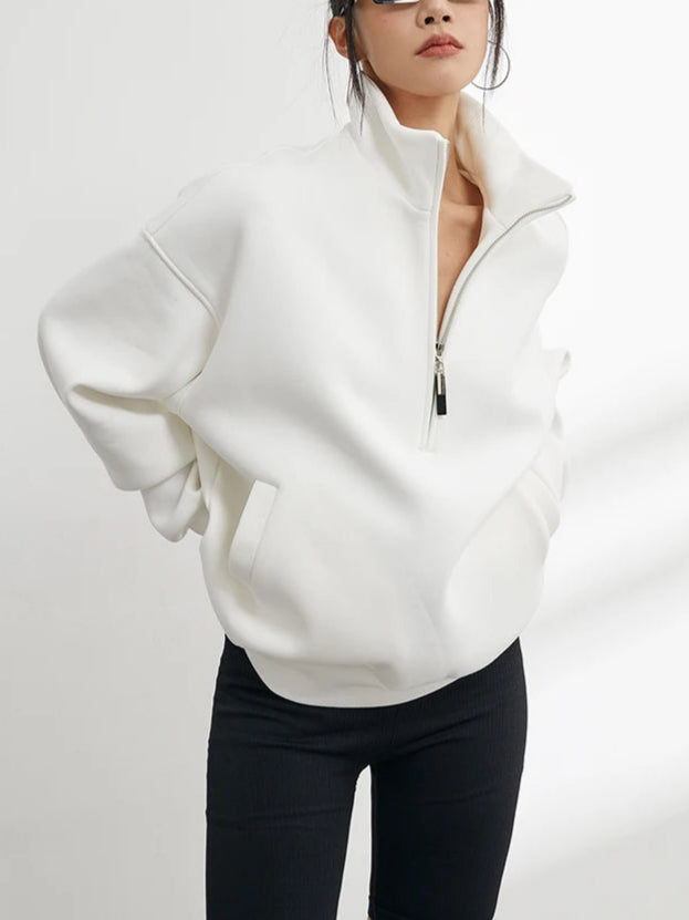 Casual Collection | Women's Half Zip Hoodie with Oversized Fit | Comfortable Pullover for Everyday Wear 2