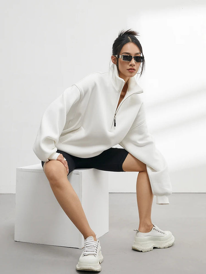 Casual Collection | Women's Half Zip Hoodie with Oversized Fit | Comfortable Pullover for Everyday Wear 3