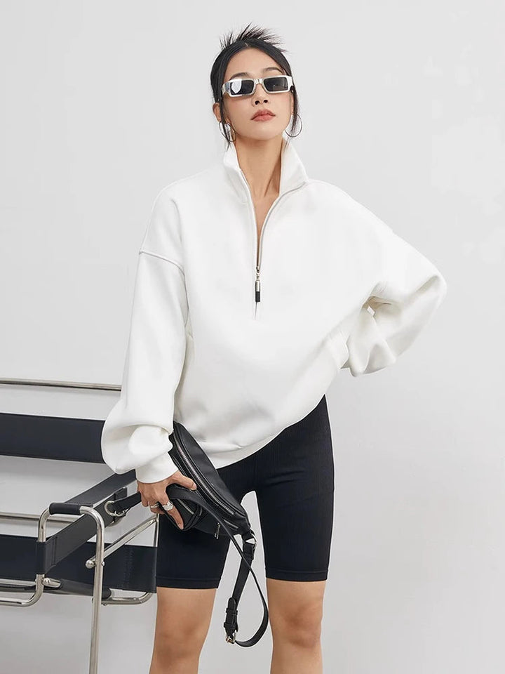 Casual Collection | Women's Half Zip Hoodie with Oversized Fit | Comfortable Pullover for Everyday Wear 4