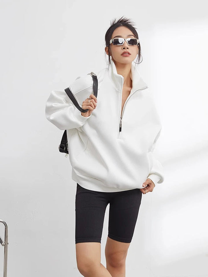 Casual Collection | Women's Half Zip Hoodie with Oversized Fit | Comfortable Pullover for Everyday Wear 5