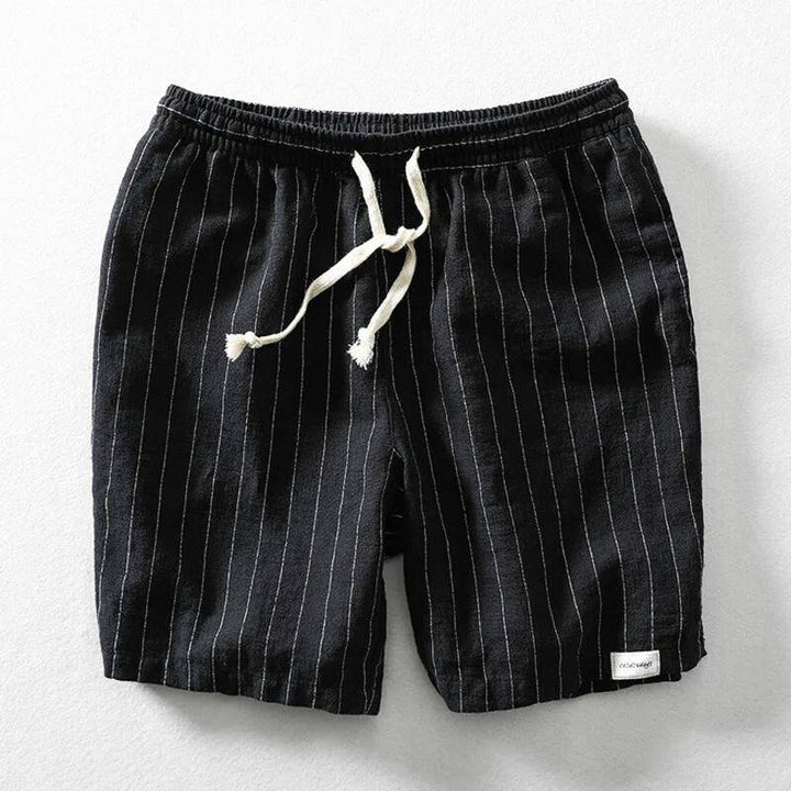 Casual Linen Shorts | Lightweight Cotton-Linen Blend with Pinstripes | Comfortable Fit for Summer Days 0