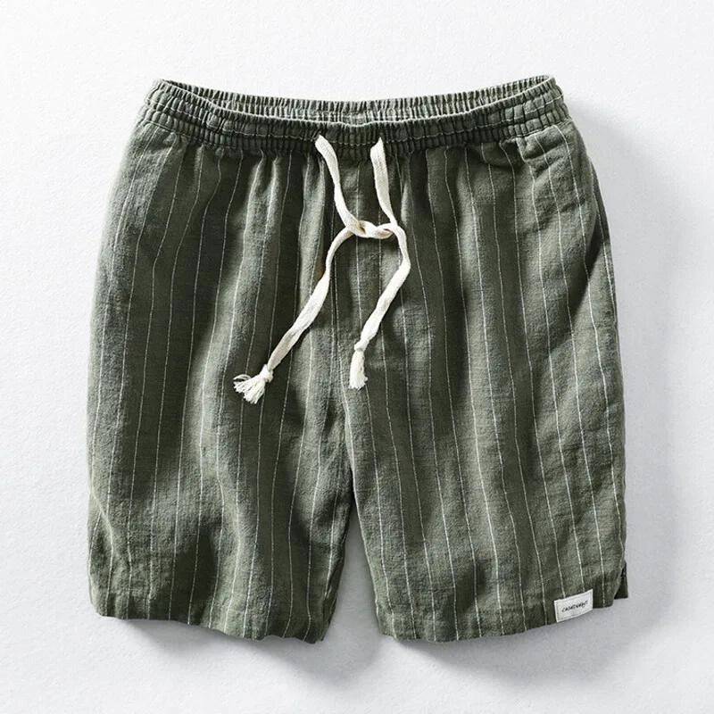 Casual Linen Shorts | Lightweight Cotton-Linen Blend with Pinstripes | Comfortable Fit for Summer Days 1