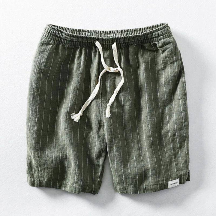 Casual Linen Shorts | Lightweight Cotton-Linen Blend with Pinstripes | Comfortable Fit for Summer Days 1