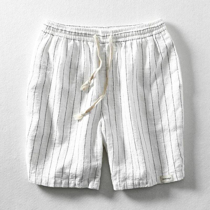 Casual Linen Shorts | Lightweight Cotton-Linen Blend with Pinstripes | Comfortable Fit for Summer Days 2
