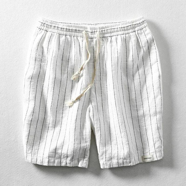 Casual Linen Shorts | Lightweight Cotton-Linen Blend with Pinstripes | Comfortable Fit for Summer Days 2