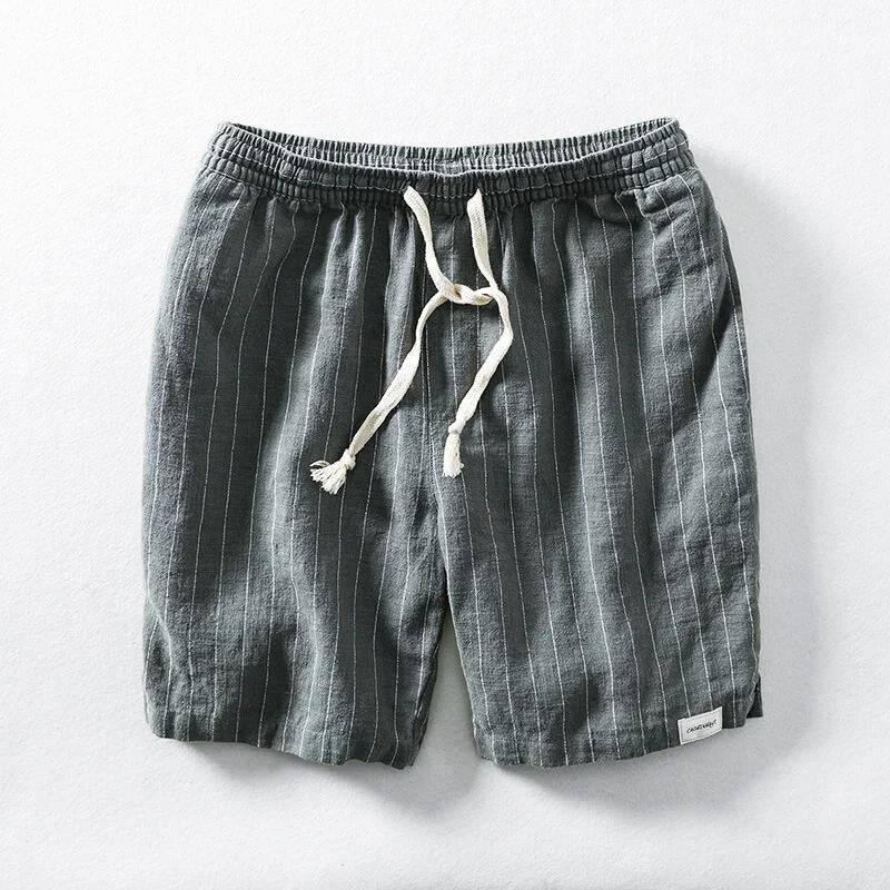 Casual Linen Shorts | Lightweight Cotton-Linen Blend with Pinstripes | Comfortable Fit for Summer Days 3