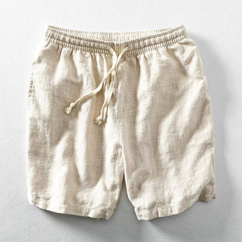 Casual Linen Shorts | Lightweight Cotton-Linen Blend with Pinstripes | Comfortable Fit for Summer Days 4