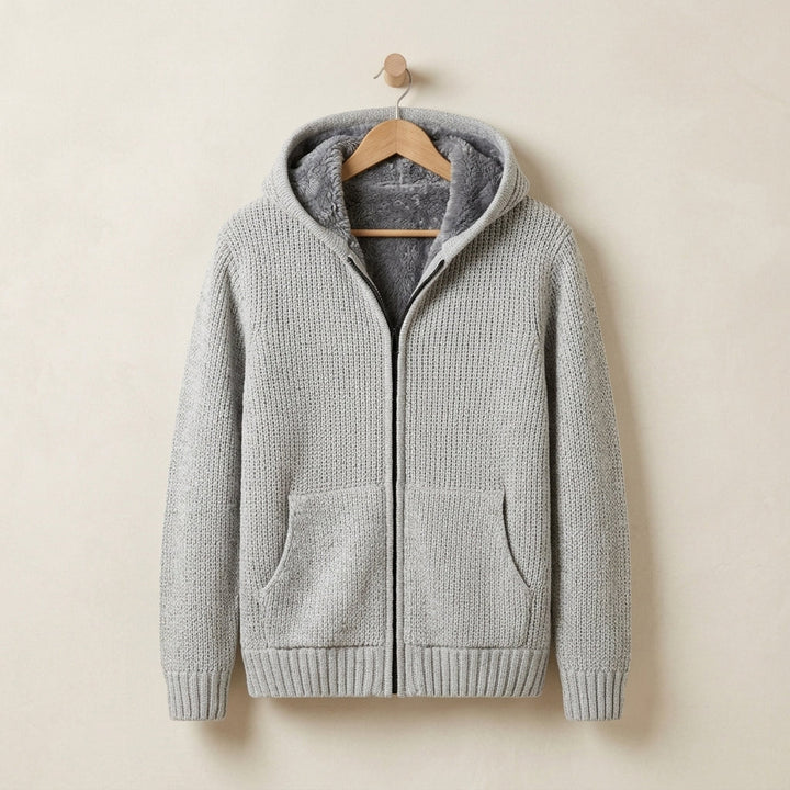 Celyraux | Hooded Cardigan with Modern Zipper Closure | Cozy Cotton Blend for Stylish Comfort 0