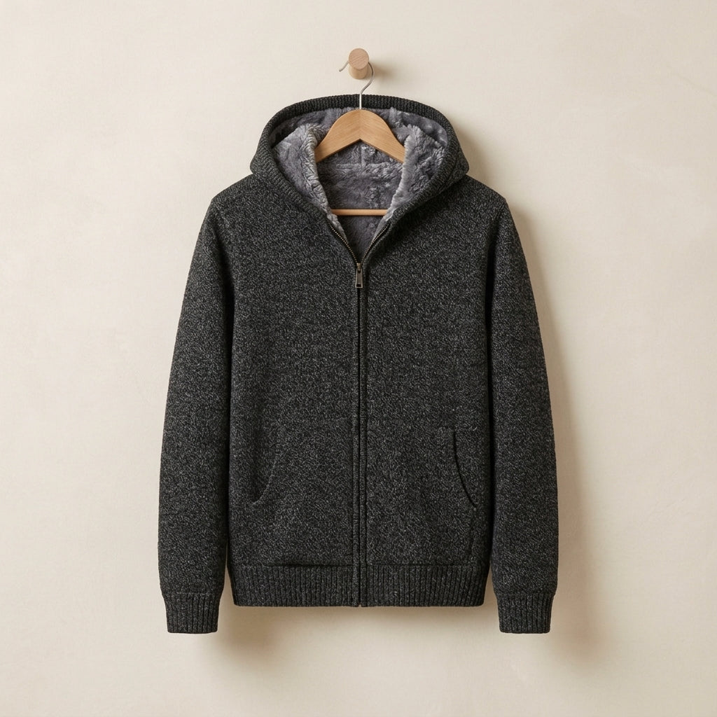 Celyraux | Hooded Cardigan with Modern Zipper Closure | Cozy Cotton Blend for Stylish Comfort 3