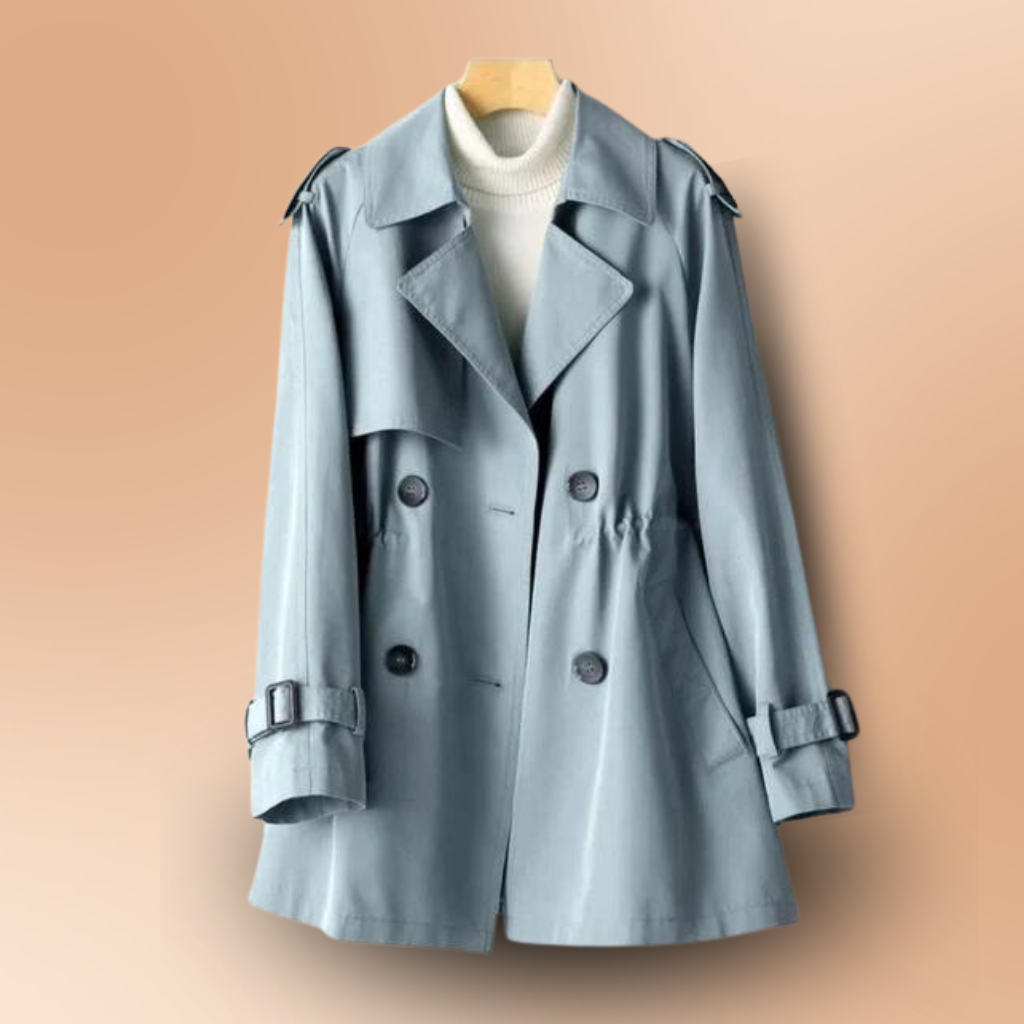 Chroma Collection | Black Trench Coat for Women with Double-Breasted Design | Timeless Elegance for All Seasons 0