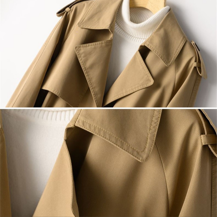 Chroma Collection | Black Trench Coat for Women with Double-Breasted Design | Timeless Elegance for All Seasons 4
