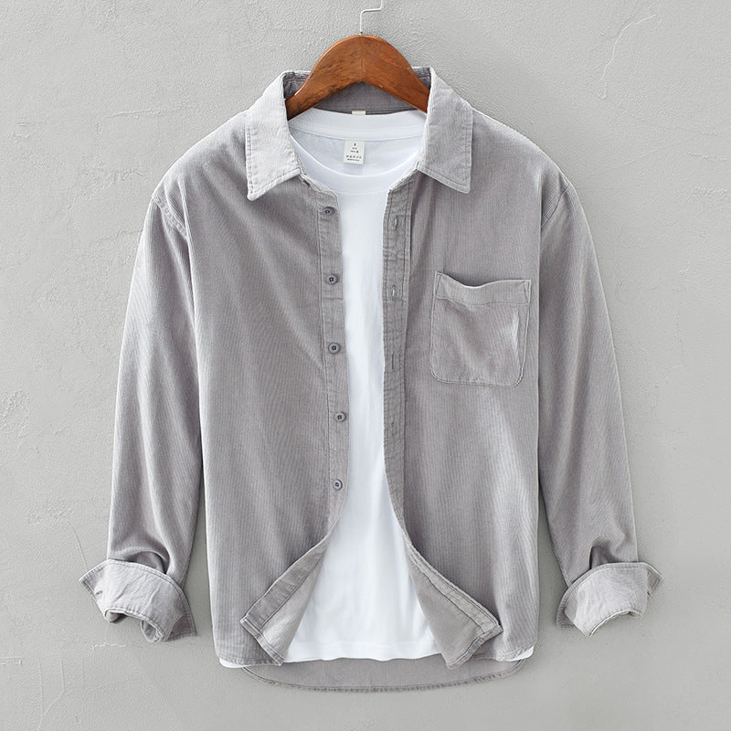 Classic Corduroy Shirt | Button-Up Design with Chest Pocket | Stylish Casual Wear for Everyday Comfort 0