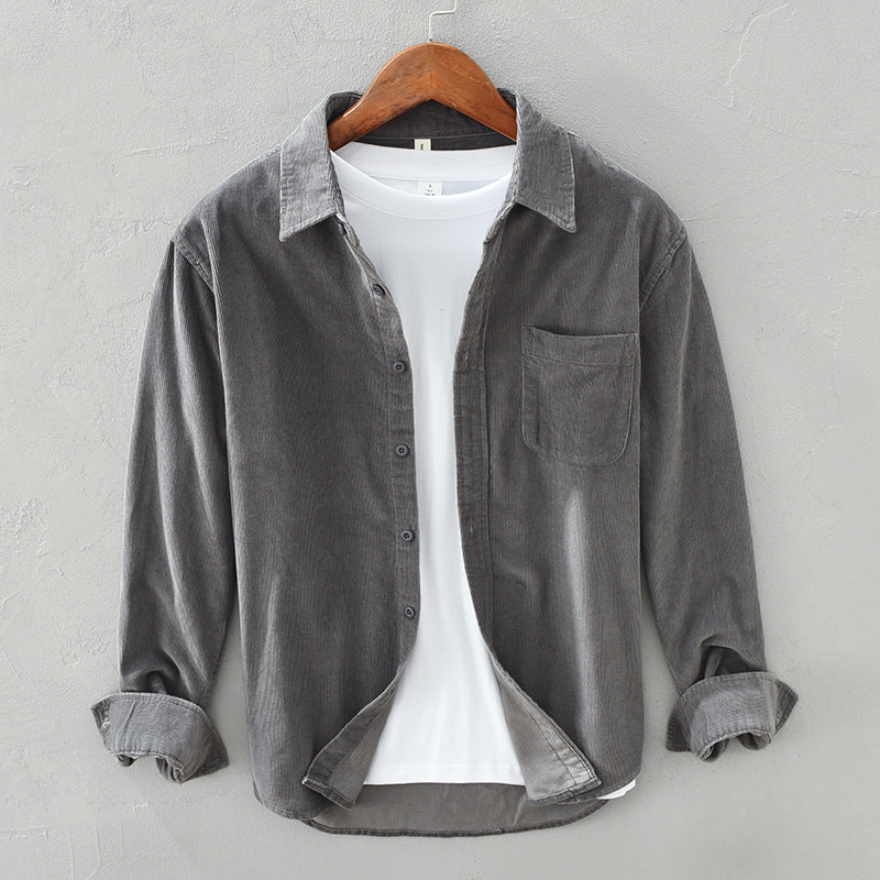 Classic Corduroy Shirt | Button-Up Design with Chest Pocket | Stylish Casual Wear for Everyday Comfort 1