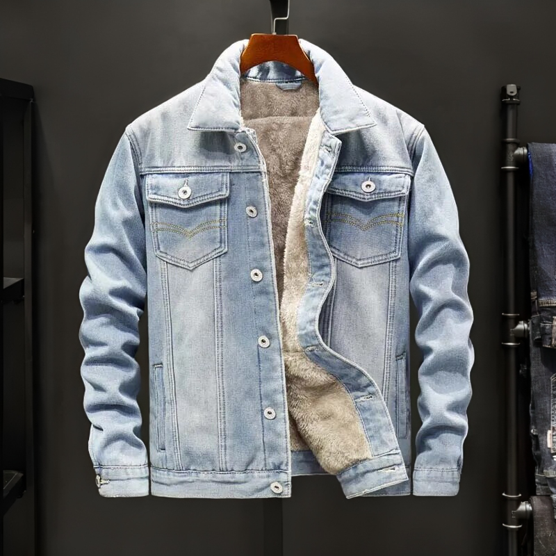 Classic Denim Jacket with Fleece Lining for Ultimate Comfort 0
