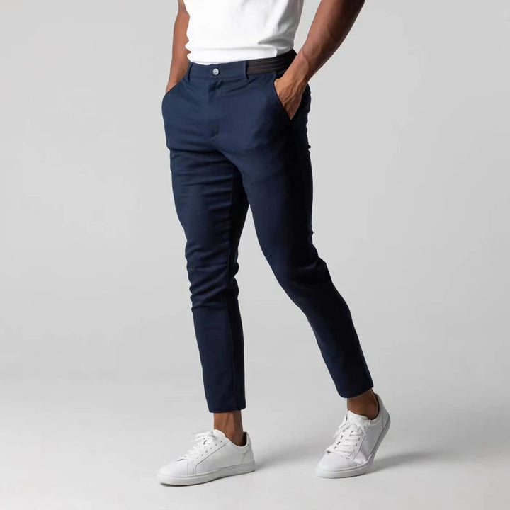 Contemporary Stretch Chinos with Flexible Waistband | Versatile Pants for All-Day Comfort 1