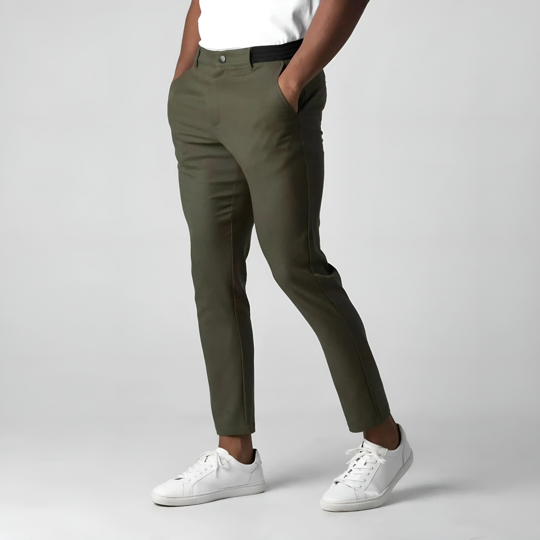 Contemporary Stretch Chinos with Flexible Waistband | Versatile Pants for All-Day Comfort 3