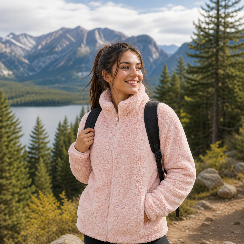 Cozy Fleece Jacket | Women's Jacket with High Collar & Zip Closure | Ultimate Warmth for Chilly Days 1