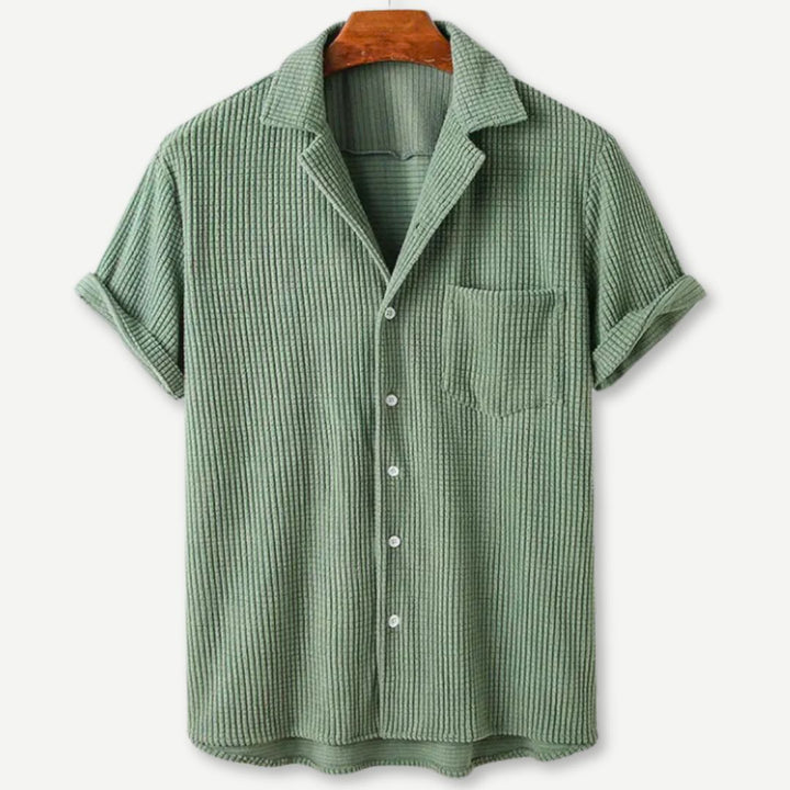 Cozy Waffle Shirt | Soft Knitted Fabric with Classic Button-Up Design | Versatile Style for Any Occasion 0