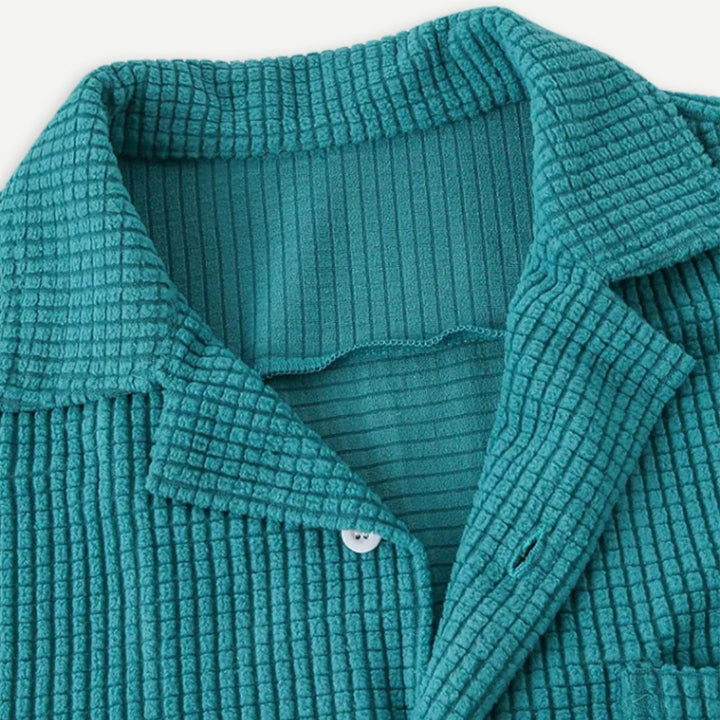 Cozy Waffle Shirt | Soft Knitted Fabric with Classic Button-Up Design | Versatile Style for Any Occasion 3