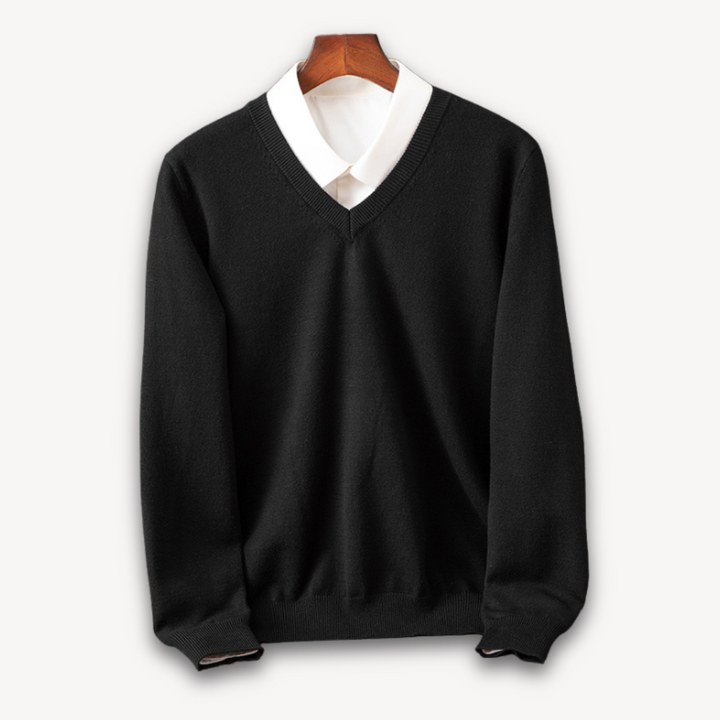 Elegant Cashmere | Men's Sweater with Slim Fit Design | Versatile V-Neck for Year-Round Style 0