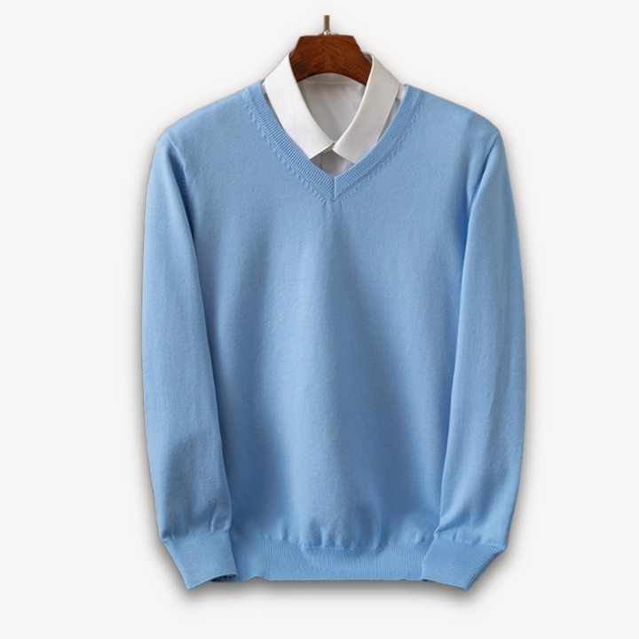 Elegant Cashmere | Men's Sweater with Slim Fit Design | Versatile V-Neck for Year-Round Style 10