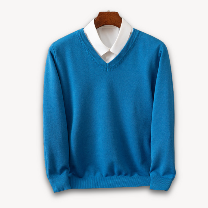 Elegant Cashmere | Men's Sweater with Slim Fit Design | Versatile V-Neck for Year-Round Style 2