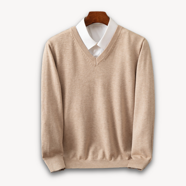 Elegant Cashmere | Men's Sweater with Slim Fit Design | Versatile V-Neck for Year-Round Style 3