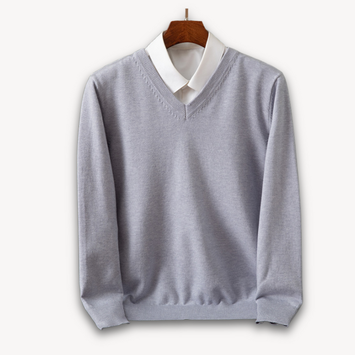 Elegant Cashmere | Men's Sweater with Slim Fit Design | Versatile V-Neck for Year-Round Style 4
