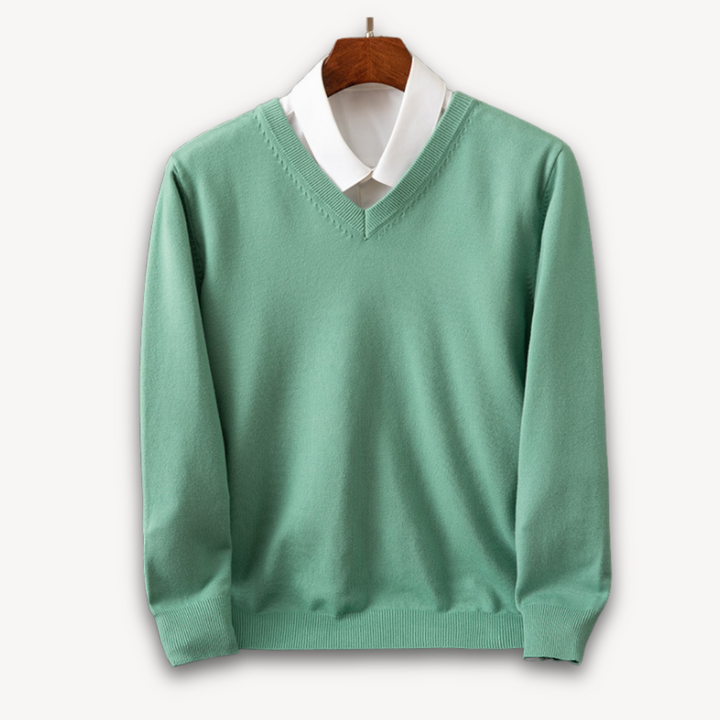 Elegant Cashmere | Men's Sweater with Slim Fit Design | Versatile V-Neck for Year-Round Style 5