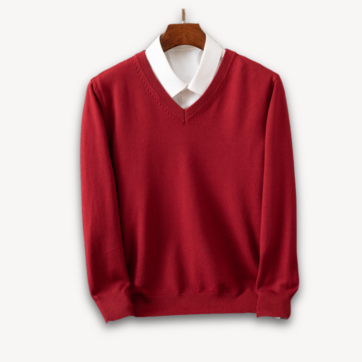 Elegant Cashmere | Men's Sweater with Slim Fit Design | Versatile V-Neck for Year-Round Style 7