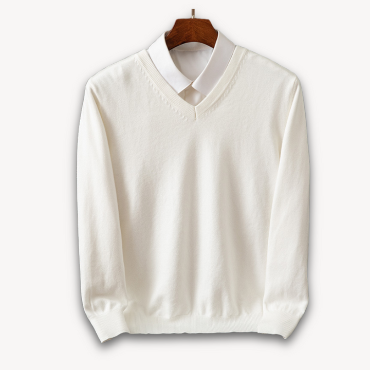 Elegant Cashmere | Men's Sweater with Slim Fit Design | Versatile V-Neck for Year-Round Style 8
