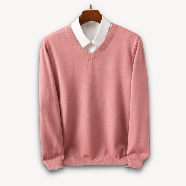 Elegant Cashmere | Men's Sweater with Slim Fit Design | Versatile V-Neck for Year-Round Style 9