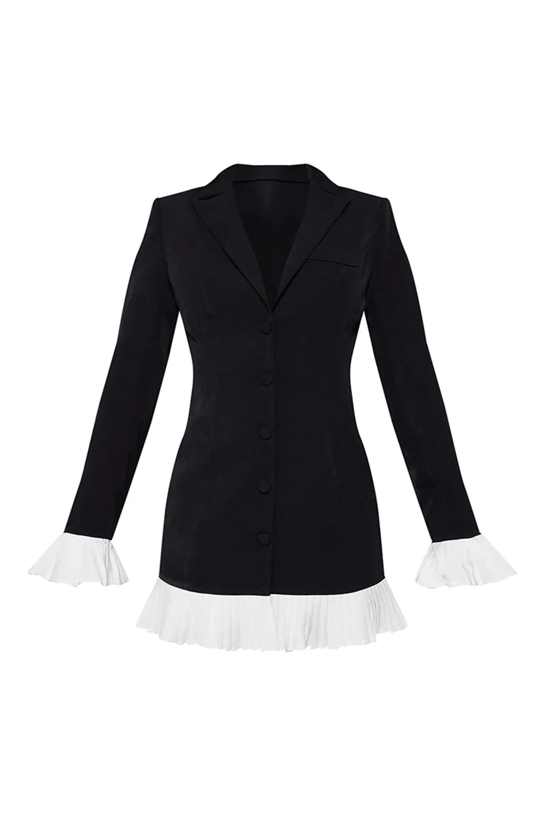 Elegant Collection | Black Mini Dress with V-Neck & Pleated Design | Chic Style for Upscale Events 6