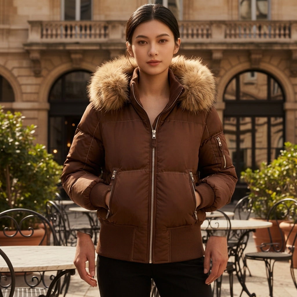 Elegant Collection | Puffer Jacket with Ribbed Cuffs | Stylish Outerwear for Comfort 2