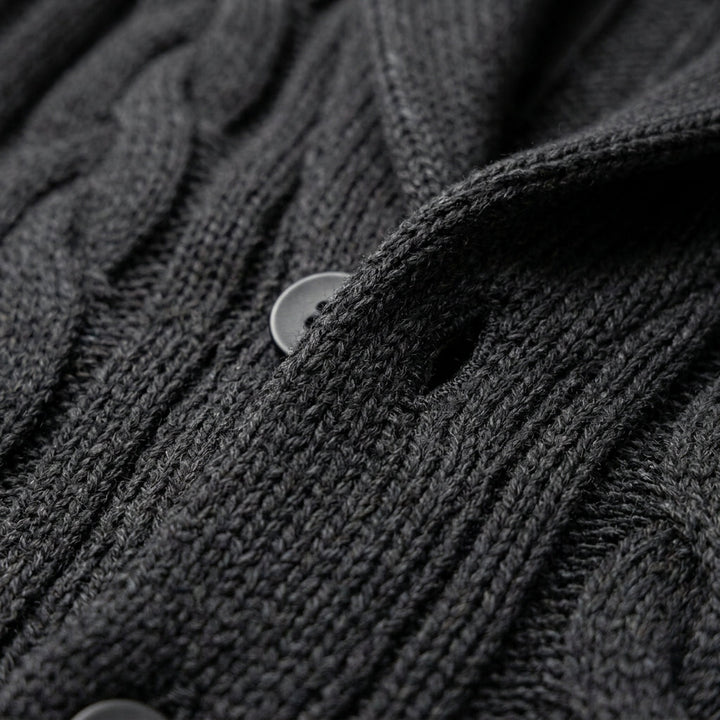 Elegant Knitted Cardigan with Shawl Collar | Premium Cotton Blend for Comfort 5