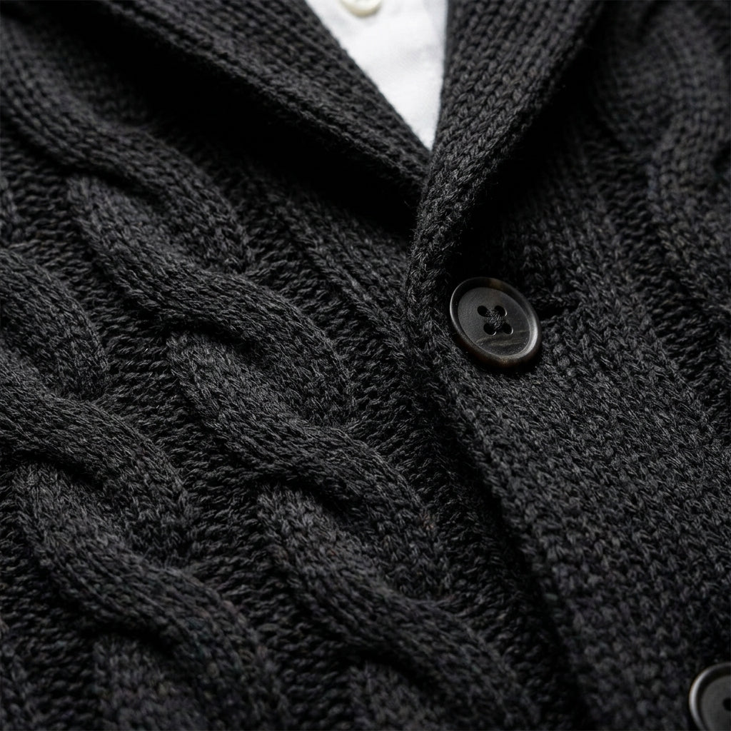 Elegant Knitted Cardigan with Shawl Collar | Premium Cotton Blend for Comfort 6