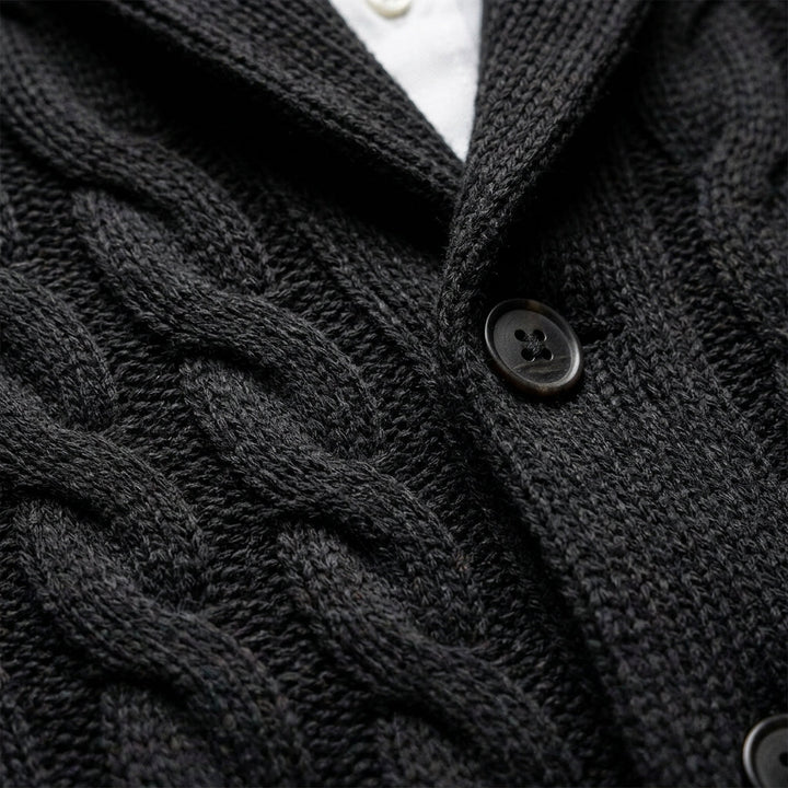 Elegant Knitted Cardigan with Shawl Collar | Premium Cotton Blend for Comfort 6