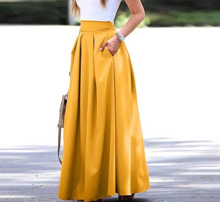 Elegant Maxi Skirt | Wide Pleats & Front Pocket | Flattering Long Skirt for Effortless Style 3