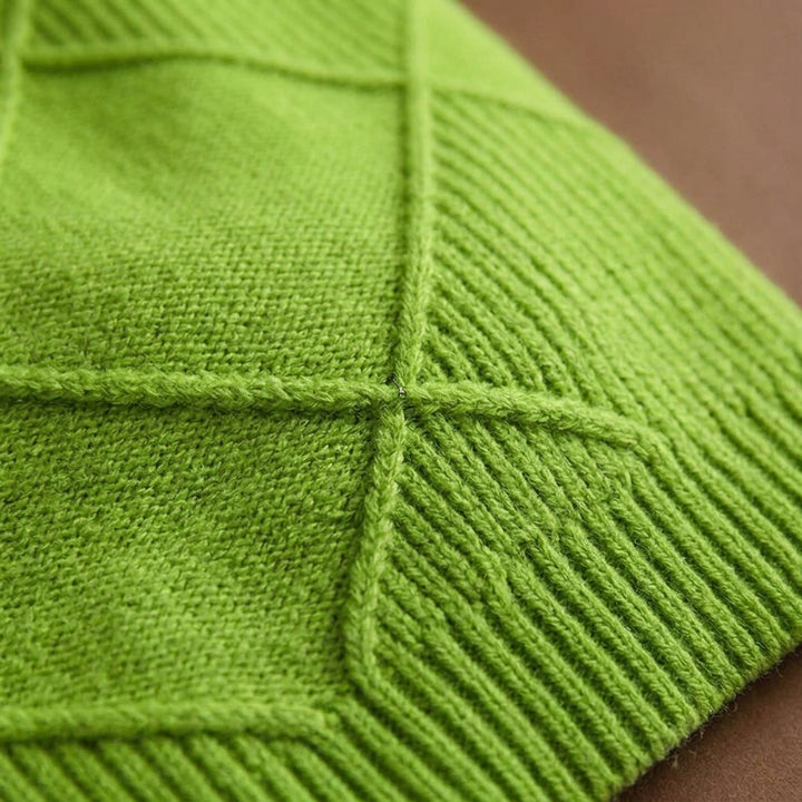 Elegant Turtleneck Sweater | Geometric Pattern Cotton Blend for Comfortable Versatility 6