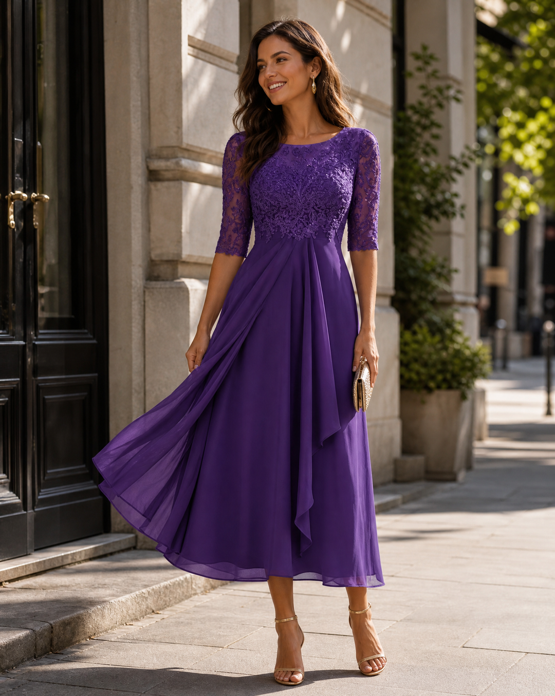 Elegant Women's Dress | Lace Cocktail Dress with Asymmetrical Hem | Perfect for Formal Events 0
