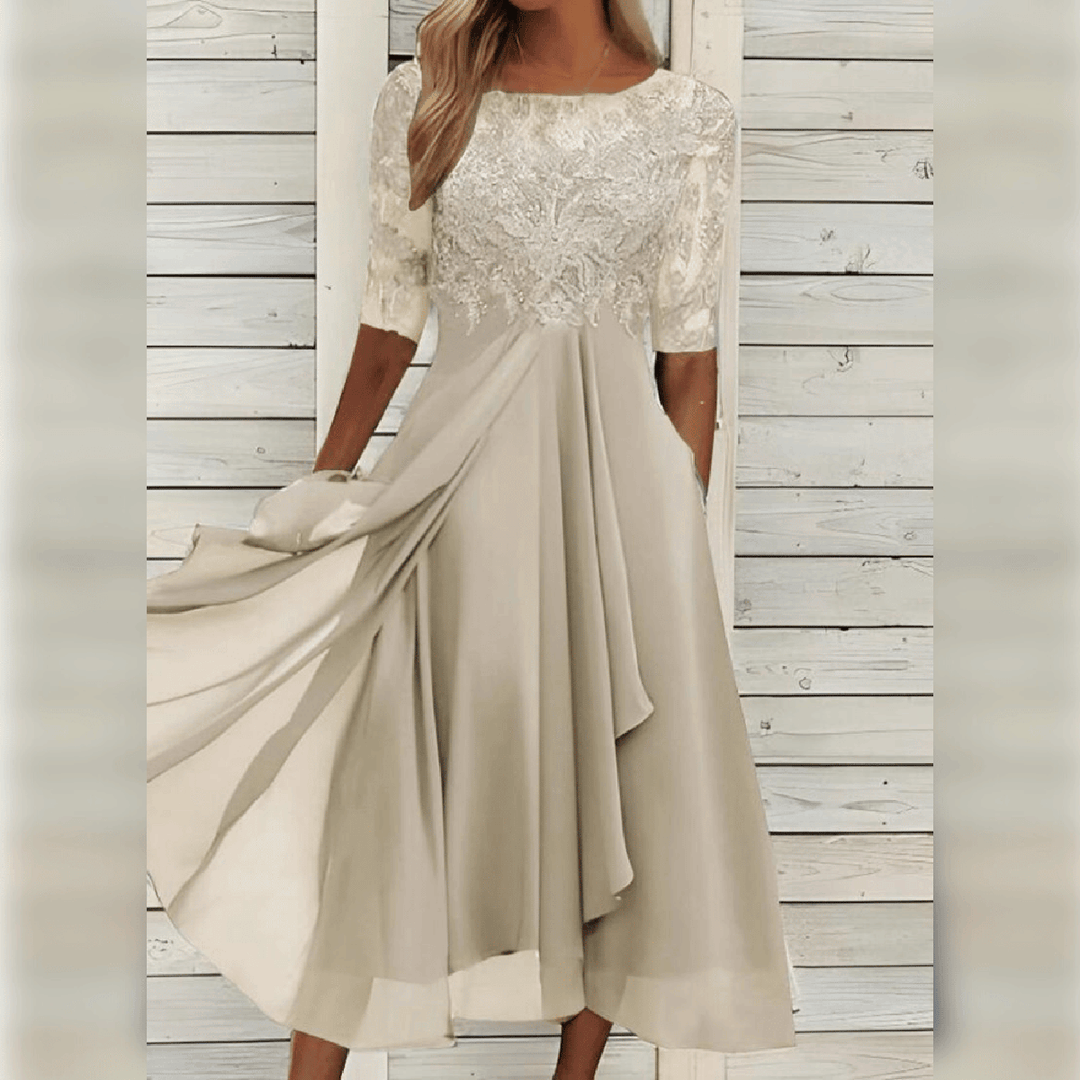 Elegant Women's Dress | Lace Cocktail Dress with Asymmetrical Hem | Perfect for Formal Events 6