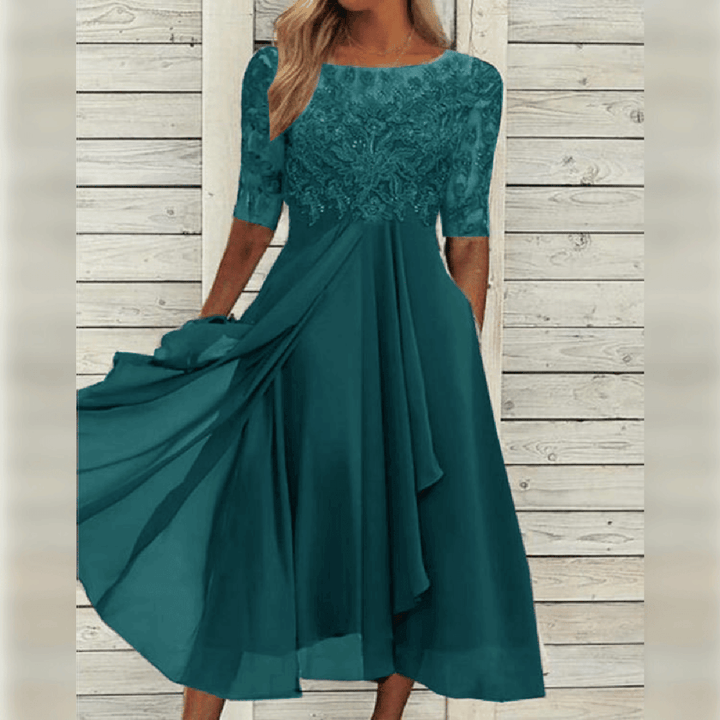 Elegant Women's Dress | Lace Cocktail Dress with Asymmetrical Hem | Perfect for Formal Events 7