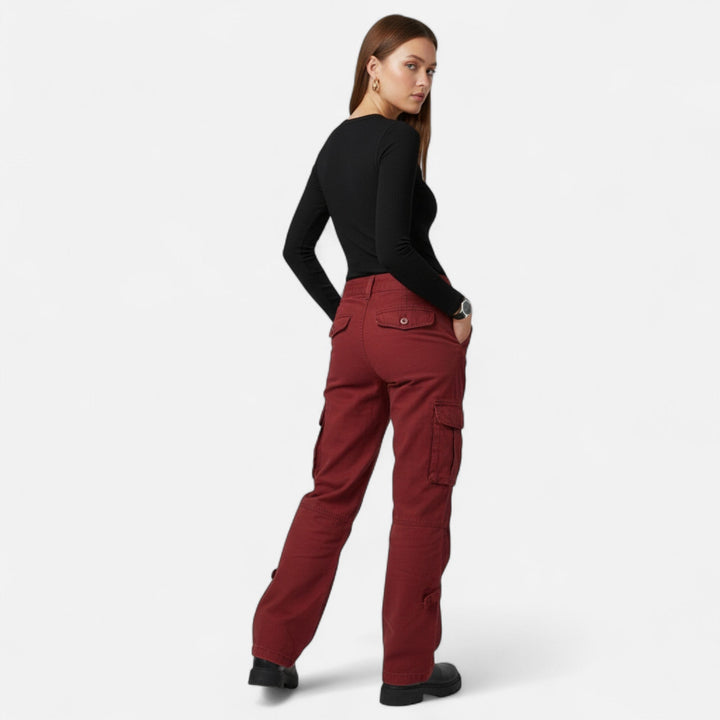 Elegant | Women's Cargo Pants with Wide-Leg Design & Functional Pockets | Comfortable Cotton Trousers for Everyday Style 2