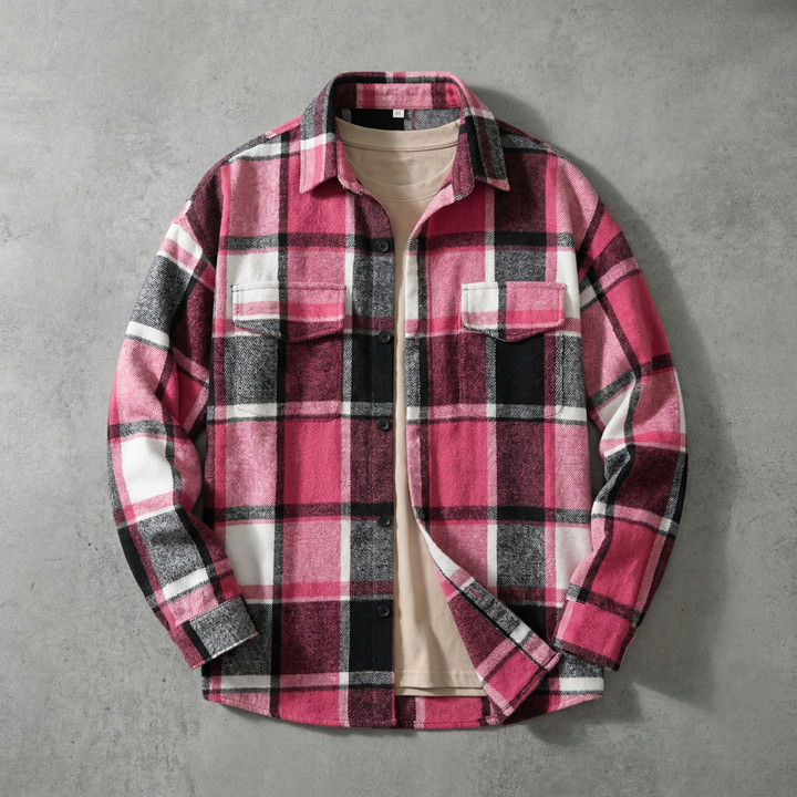Flinn Collection | Woolen Shirt Jacket with Classic Plaid Pattern | Relaxed Fit for Effortless Style 2