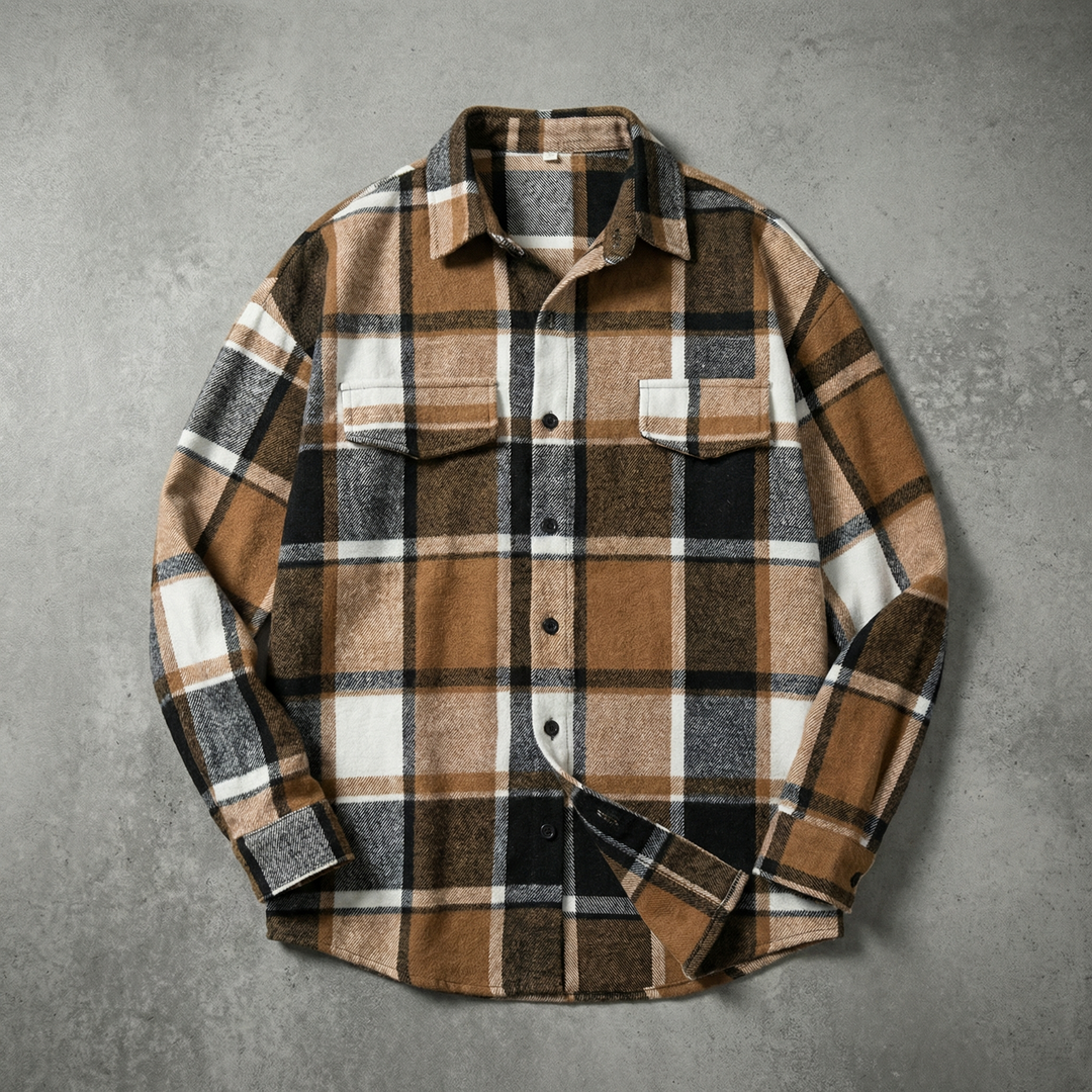 Flinn Collection | Woolen Shirt Jacket with Classic Plaid Pattern | Relaxed Fit for Effortless Style 3