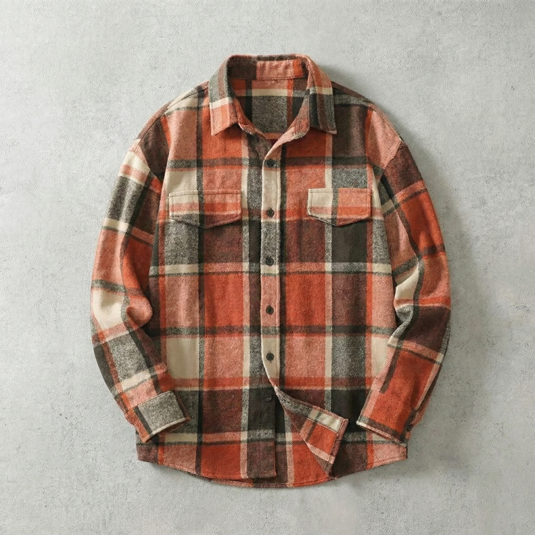 Flinn Collection | Woolen Shirt Jacket with Classic Plaid Pattern | Relaxed Fit for Effortless Style 4