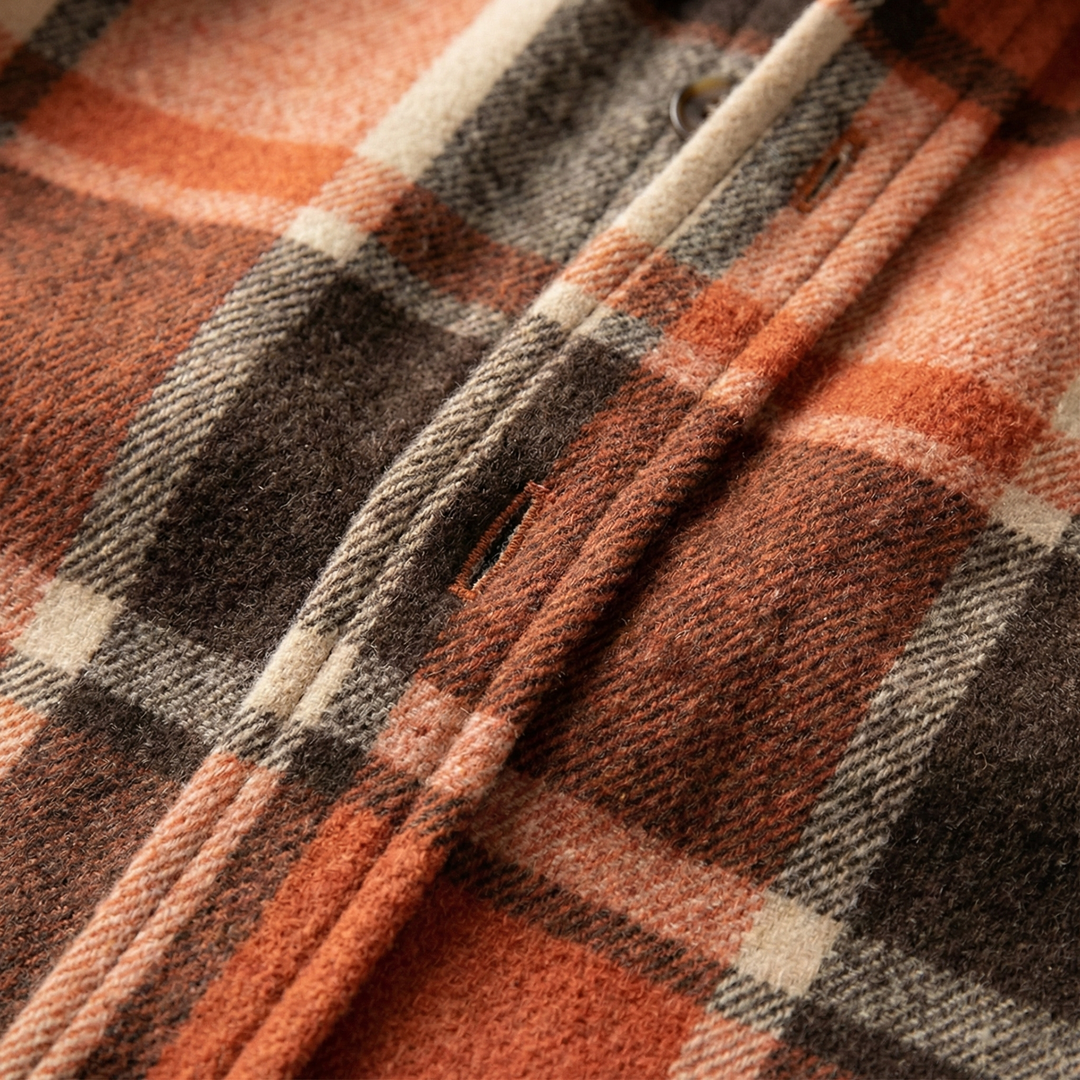 Flinn Collection | Woolen Shirt Jacket with Classic Plaid Pattern | Relaxed Fit for Effortless Style 5